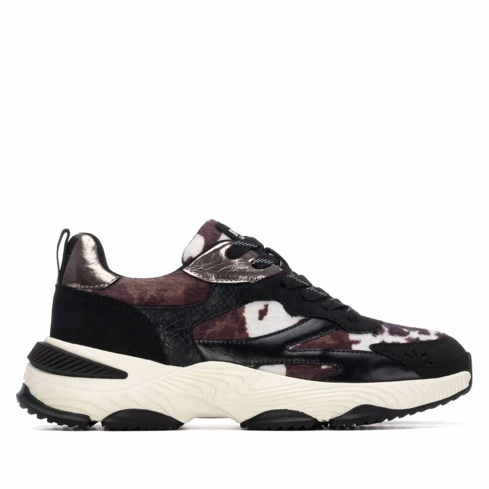 NEW REFRESH women's casual platform sneakers in black